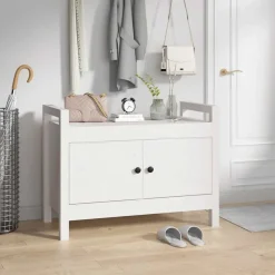 vidaXL Halbankje 80x40x60 cm massief grenenhout wit