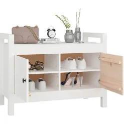 vidaXL Halbankje 80x40x60 cm massief grenenhout wit