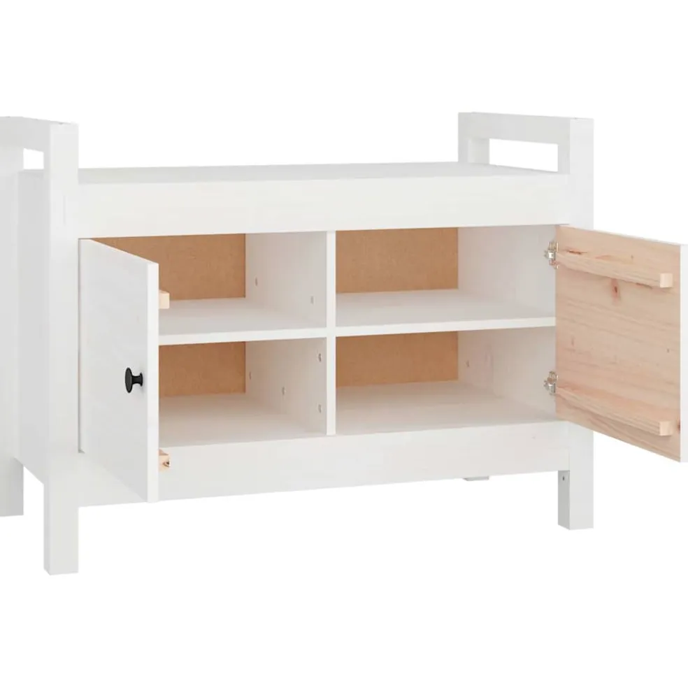 vidaXL Halbankje 80x40x60 cm massief grenenhout wit