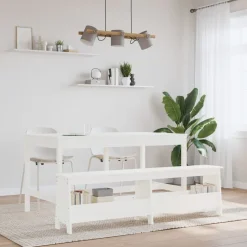 vidaXL Halbankje 160x28x45 cm massief grenenhout wit