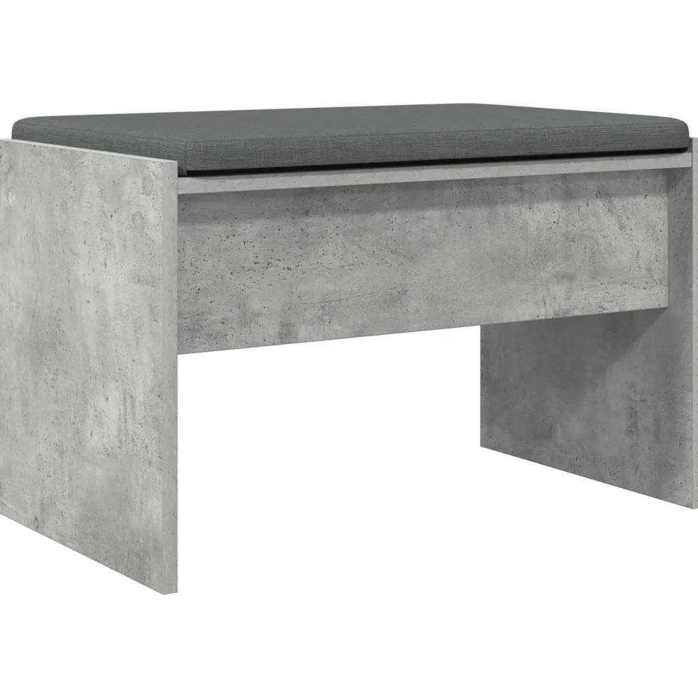 vidaXL Halbank met kussen Beton Grijs 63 x 38 x 40 cm