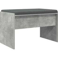 vidaXL Halbank met kussen Beton Grijs 63 x 38 x 40 cm