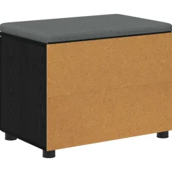 vidaXL Halbank met kussen met plank Zwarte Eik 60 x 38 x 46 cm