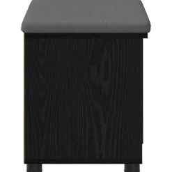 vidaXL Halbank met kussen met plank Zwarte Eik 60 x 38 x 46 cm
