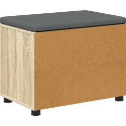 vidaXL Halbank met kussen met plank Sonoma Eiken 60 x 38 x 46 cm