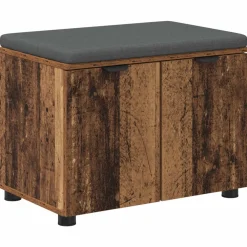 vidaXL Halbank Oudhout 60 x 38 x 46 cm Geïndustrialiseerd hout en stof