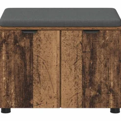 vidaXL Halbank Oudhout 60 x 38 x 46 cm Geïndustrialiseerd hout en stof