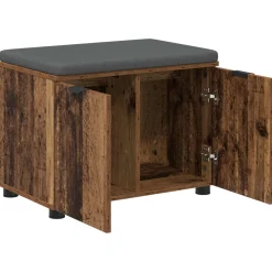 vidaXL Halbank Oudhout 60 x 38 x 46 cm Geïndustrialiseerd hout en stof