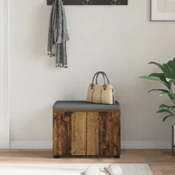 vidaXL Halbank Oudhout 60 x 38 x 46 cm Geïndustrialiseerd hout en stof