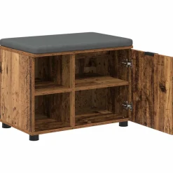 vidaXL Halbank Oudhout 60 x 38 x 46 cm Geïndustrialiseerd hout en stof