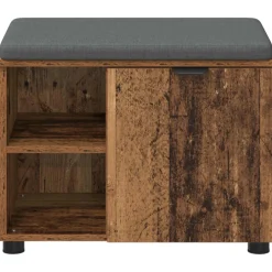 vidaXL Halbank Oudhout 60 x 38 x 46 cm Geïndustrialiseerd hout en stof