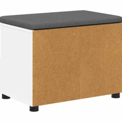 vidaXL Halbank Wit 60 x 38 x 46 cm Geïndustrialiseerd hout en stof