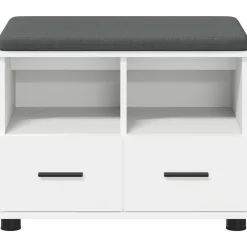 vidaXL Halbank Wit 60 x 38 x 46 cm Geïndustrialiseerd hout en stof