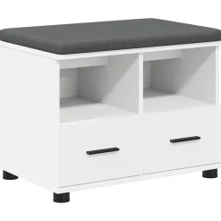 vidaXL Halbank Wit 60 x 38 x 46 cm Geïndustrialiseerd hout en stof