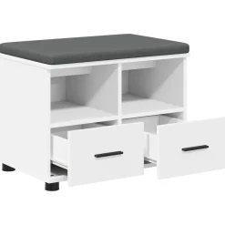 vidaXL Halbank Wit 60 x 38 x 46 cm Geïndustrialiseerd hout en stof