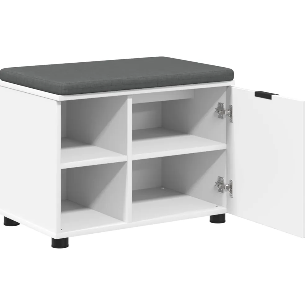vidaXL Halbank Wit 60 x 38 x 46 cm Geïndustrialiseerd hout en stof