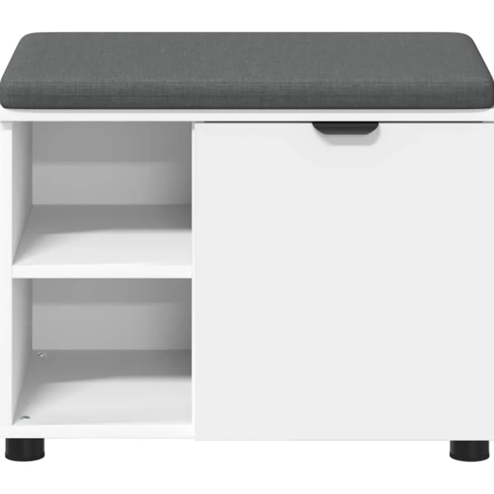 vidaXL Halbank Wit 60 x 38 x 46 cm Geïndustrialiseerd hout en stof