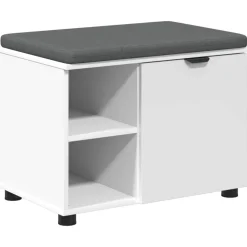 vidaXL Halbank Wit 60 x 38 x 46 cm Geïndustrialiseerd hout en stof