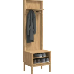 vidaXL Halkast FLORO Wasbruin 50 x 40 x 158 cm Massief Vurenhout