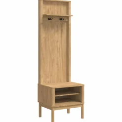 vidaXL Halkast FLORO Wasbruin 50 x 40 x 158 cm Massief Vurenhout