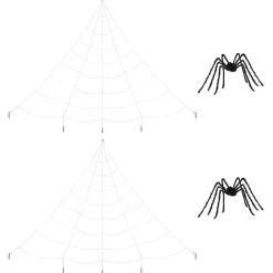 vidaXL Halloween spindecoratie met webben 2 st Zwart en wit 200 cm