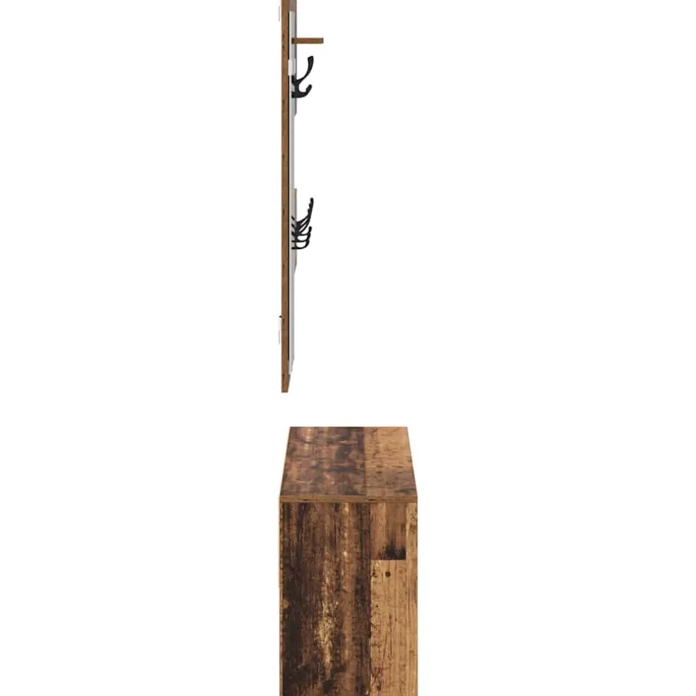 vidaXL Halmeubelset 4 st Oudhout 90 x 31 x 46,5 cm Bewerkt hout
