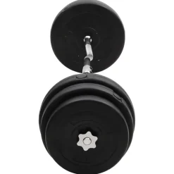vidaXL Halter gebogen met gewichten 90 kg
