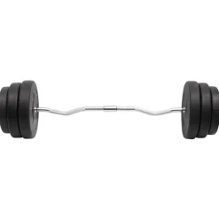 vidaXL Halter gebogen met gewichten 90 kg