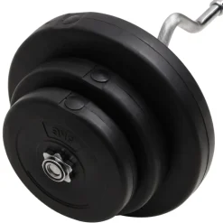 vidaXL Halter gebogen met gewichten 60 kg