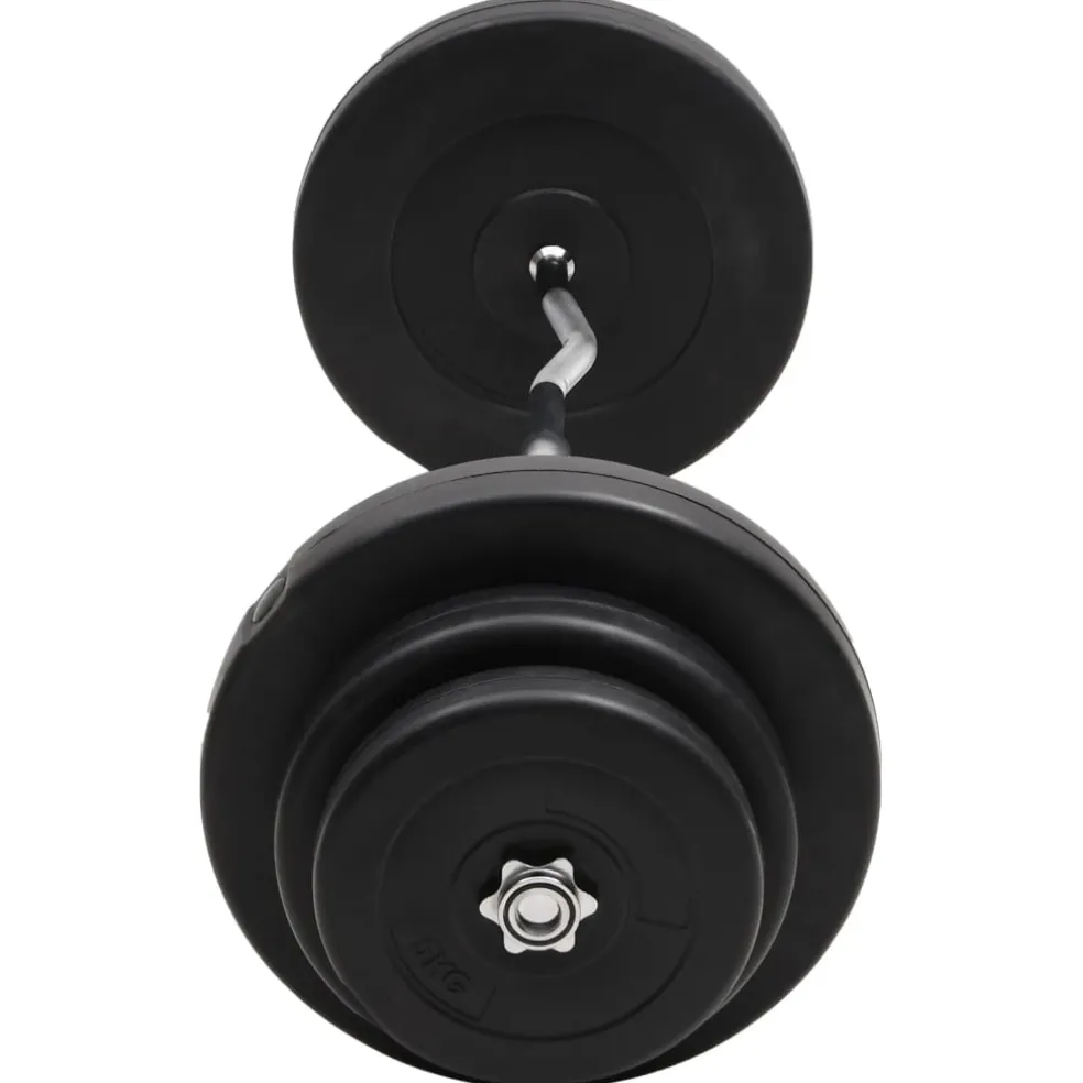 vidaXL Halter gebogen met gewichten 60 kg