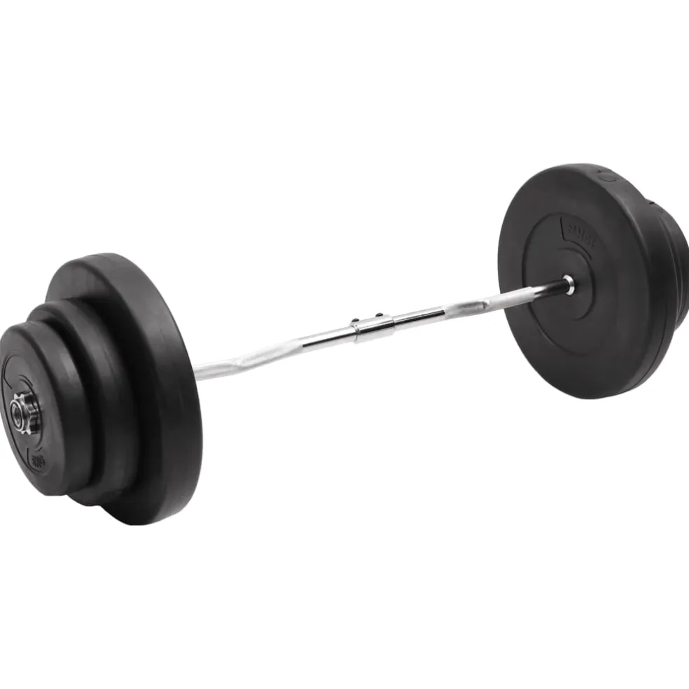 vidaXL Halter gebogen met gewichten 60 kg