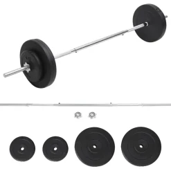vidaXL Halter met gewichten 30 kg
