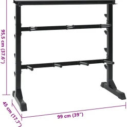 vidaXL Halterrek Zwart 99 x 45 x 95,5 cm Gepoedercoat staal