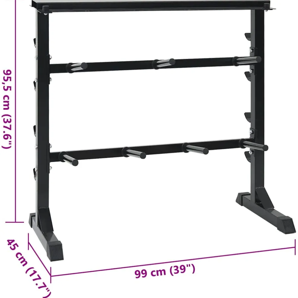 vidaXL Halterrek Zwart 99 x 45 x 95,5 cm Gepoedercoat staal