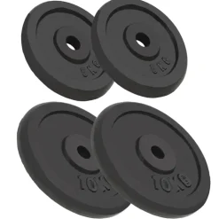 vidaXL Halterschijven 4 st 2x10 kg en 2x5 kg gietijzer