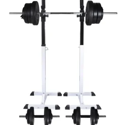 vidaXL Halter-/squatrek met halterset 60,5 kg