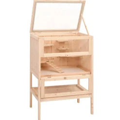 vidaXL Hamsterkooi 55x40x80 cm massief vurenhout