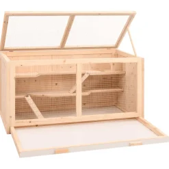 vidaXL Hamsterkooi 104x52x54 cm massief vurenhout