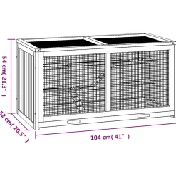 vidaXL Hamsterkooi 104x52x54 cm massief vurenhout