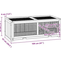 vidaXL Hamsterkooi 104x52x38 cm massief vurenhout