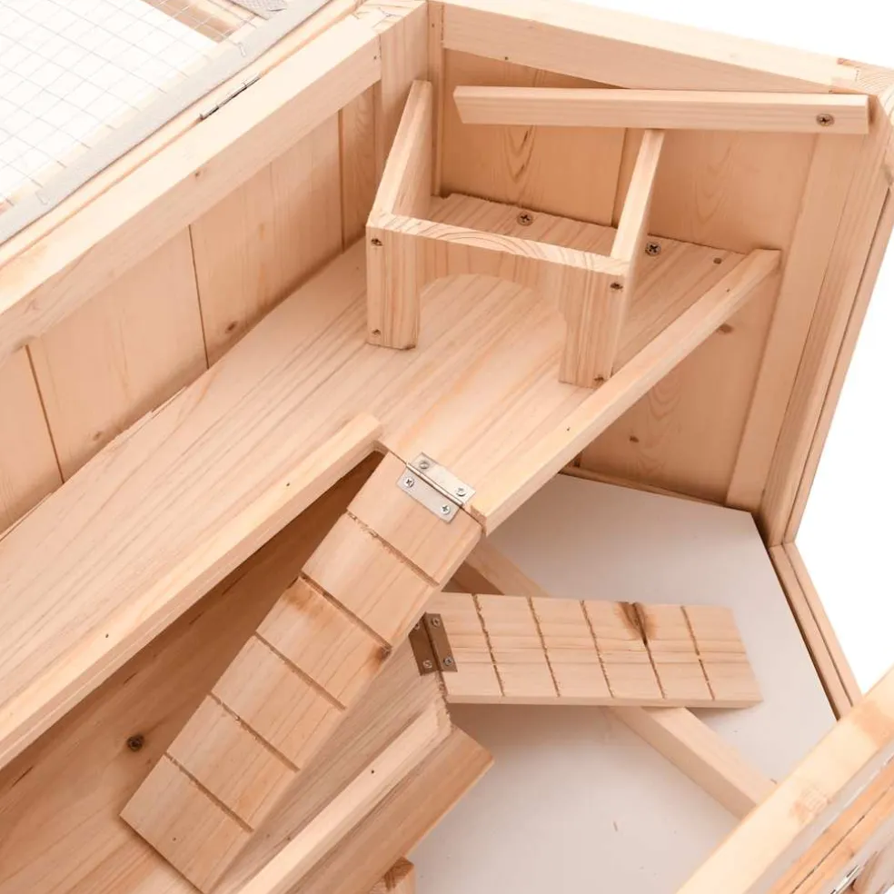 vidaXL Hamsterkooi 80x40x43 cm massief vurenhout