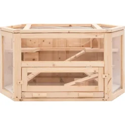 vidaXL Hamsterkooi 80x40x43 cm massief vurenhout