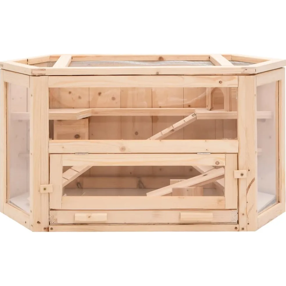vidaXL Hamsterkooi 80x40x43 cm massief vurenhout
