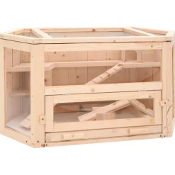 vidaXL Hamsterkooi 80x40x43 cm massief vurenhout