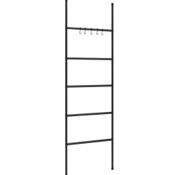 vidaXL Handdoekenrek met 5 niveaus, zwart 58x175 cm, ijzer