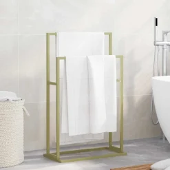 vidaXL Handdoekenrek vrijstaand 48x24x78,5 cm ijzer goudkleurig