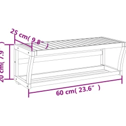 vidaXL Handdoekenrek wandgemonteerd 60x25x20 cm bamboe