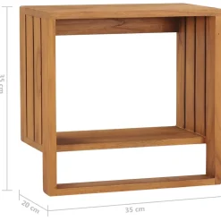 vidaXL Handdoekenrek wandmontage 35x20x35 cm massief teakhout