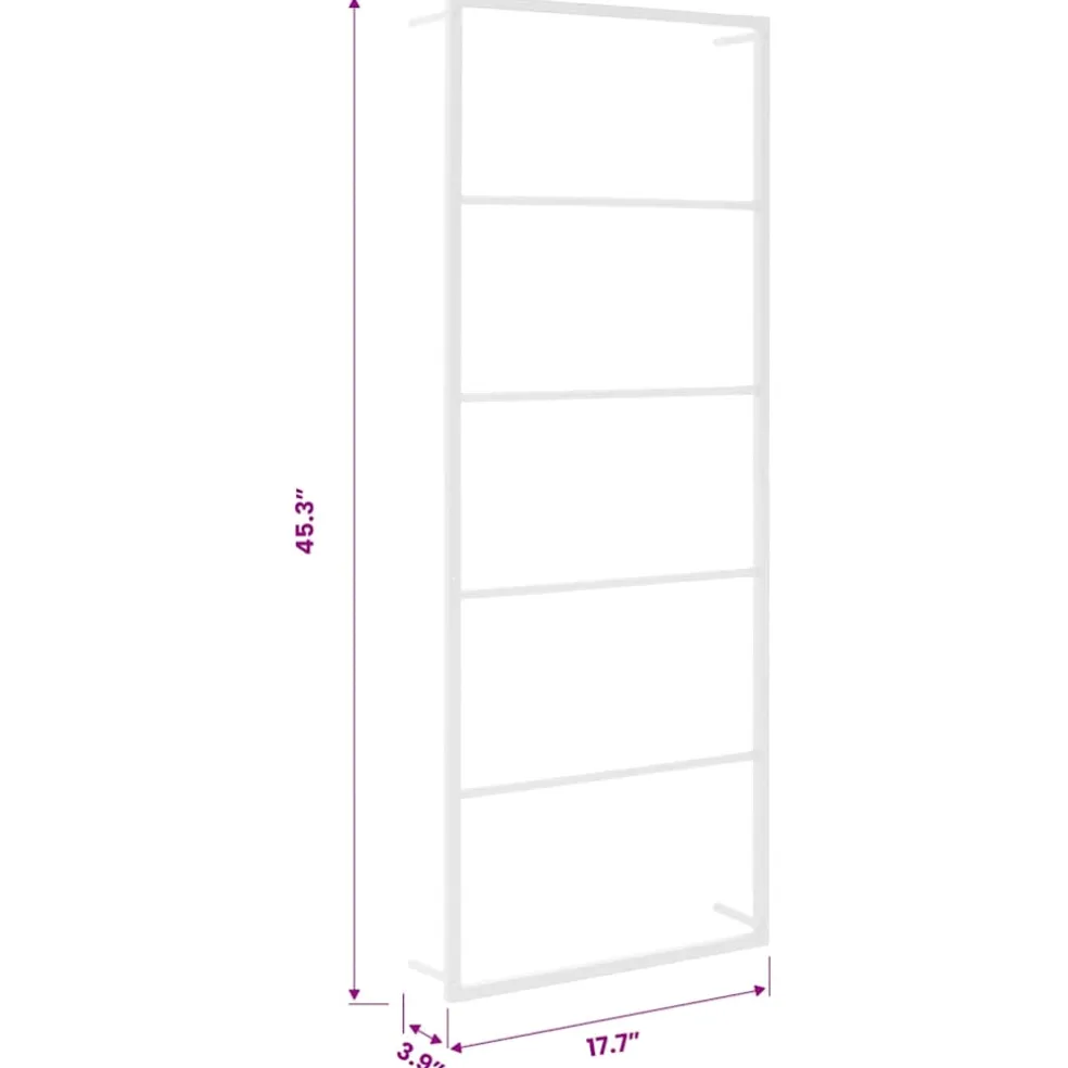 vidaXL Handdoekenrek Wit 45x10x115 cm Staal