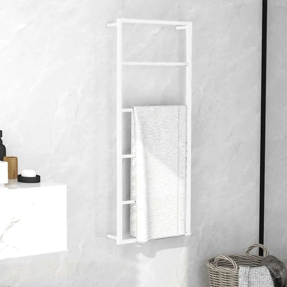 vidaXL Handdoekenrek Wit 45x10x115 cm Staal